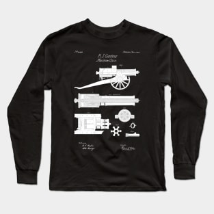 Gatling Gun Patent - 1862 Machine gun - PBpng Long Sleeve T-Shirt